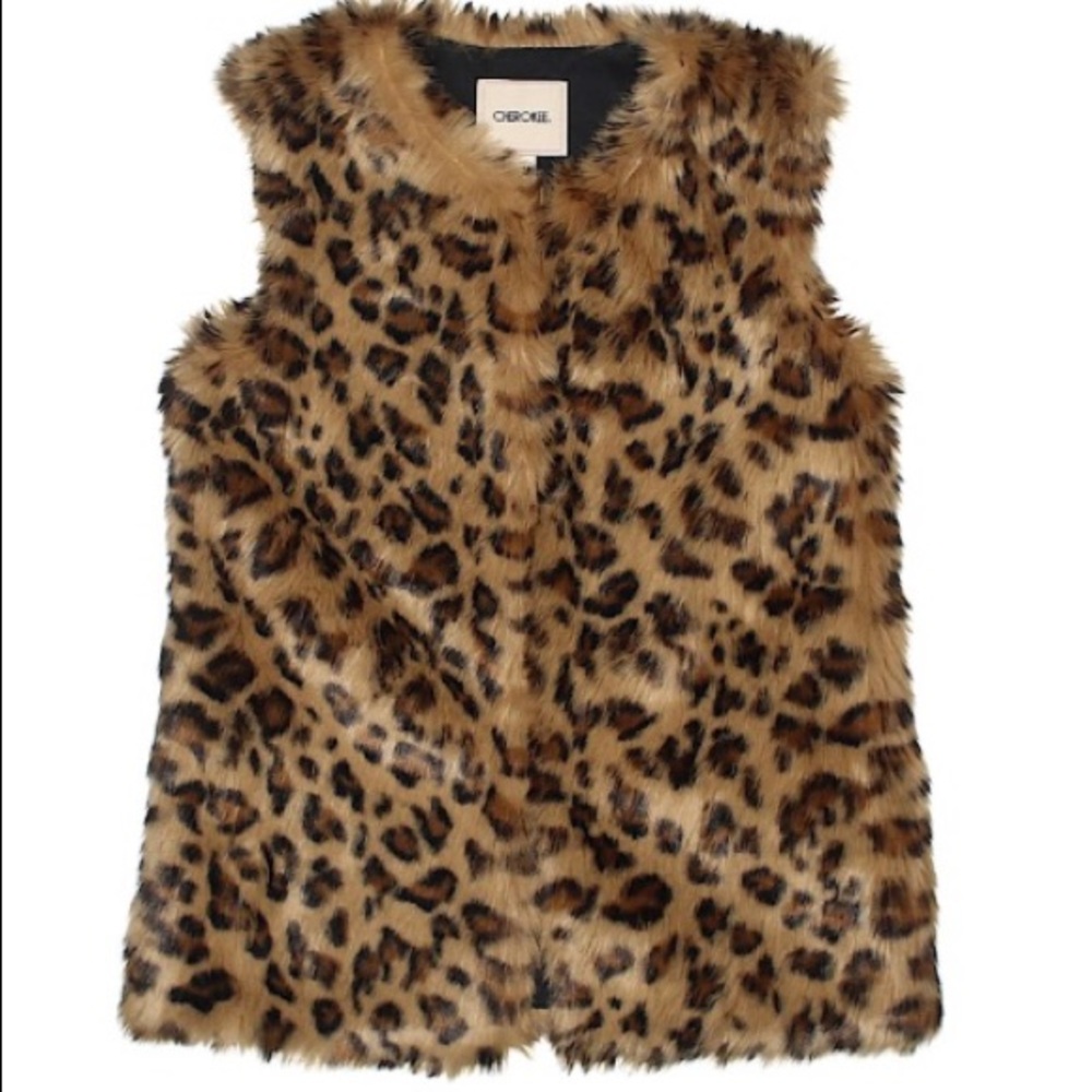 NEW Faux Fur Animal Print Vest for Girls